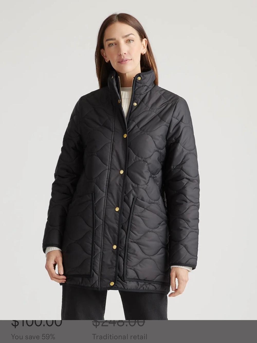 NWT Featherless Quilted Long Puffer Jacket SIZE LARGE